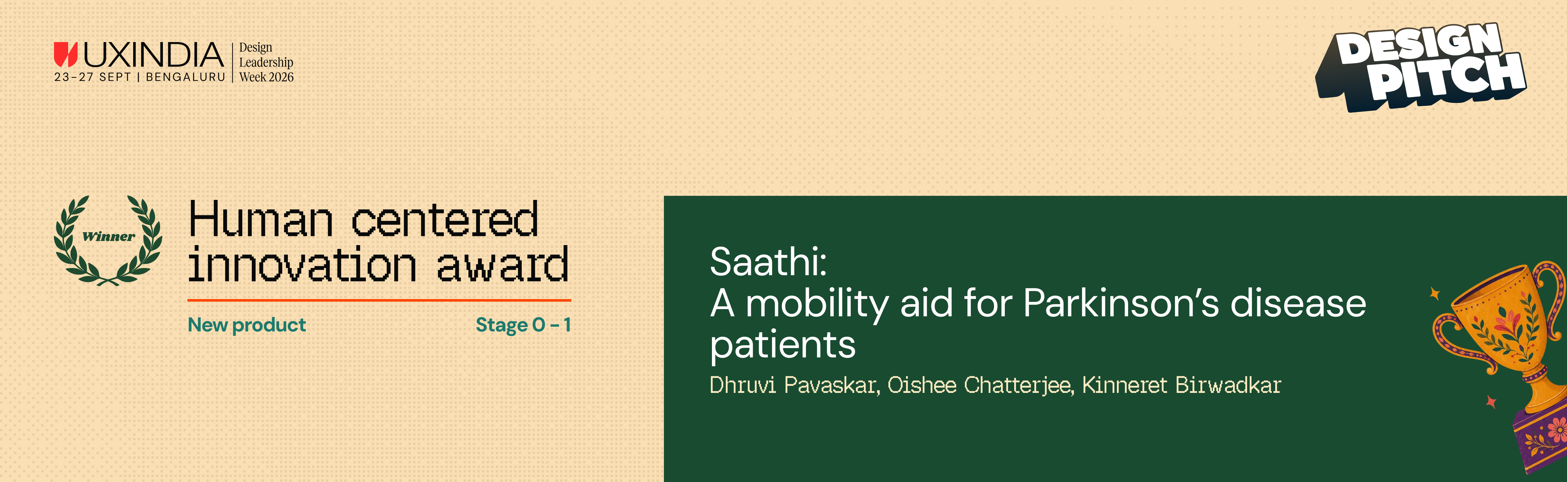 New Product winner: Saathi — A mobility aid for Parkinson’s disease patients, by Dhruvi Pavaskar, Oishee Chatterjee, Kinneret Birwadkar