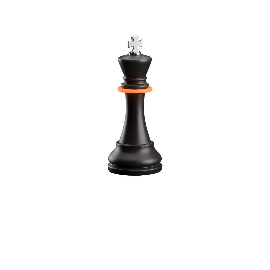 Glossy 3D chess king piece